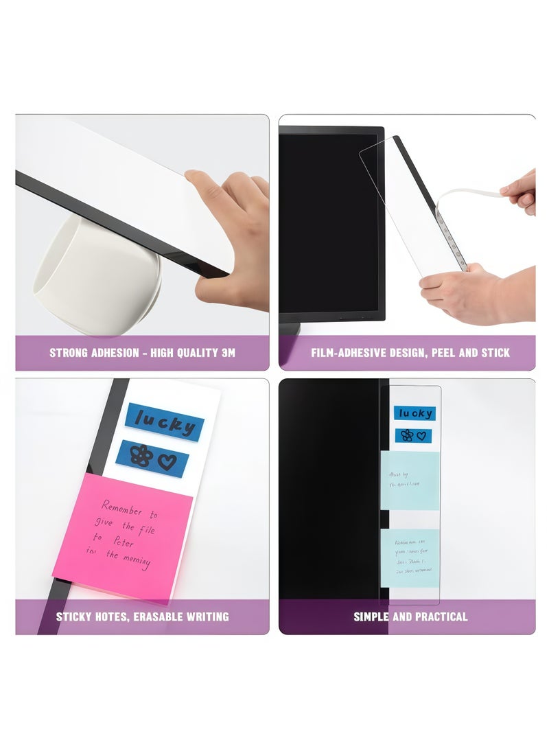 لوحتا ملاحظات لشاشة الكمبيوتر، ملحقات مكتبية، لوحة رسائل للكمبيوتر، لوازم مكتبية للرجال والنساء، حامل ملاحظات لاصقة للكمبيوتر، ملحقات مكتبية منزلية، رسائل مكتبية، ديكور مكتبي - Image 5